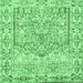 Square Persian Emerald Green Traditional Rug, tr4807emgrn