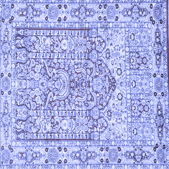 Square Machine Washable Persian Blue Traditional Rug, wshtr4807blu