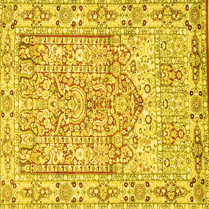 Square Machine Washable Persian Yellow Traditional Rug, wshtr4807yw