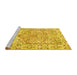 Sideview of Machine Washable Persian Yellow Traditional Rug, wshtr4807yw