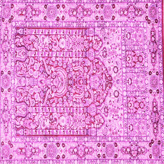 Square Machine Washable Persian Pink Traditional Rug, wshtr4807pnk