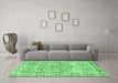 Machine Washable Persian Emerald Green Traditional Area Rugs in a Living Room,, wshtr4807emgrn