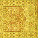 Square Persian Yellow Traditional Rug, tr4807yw