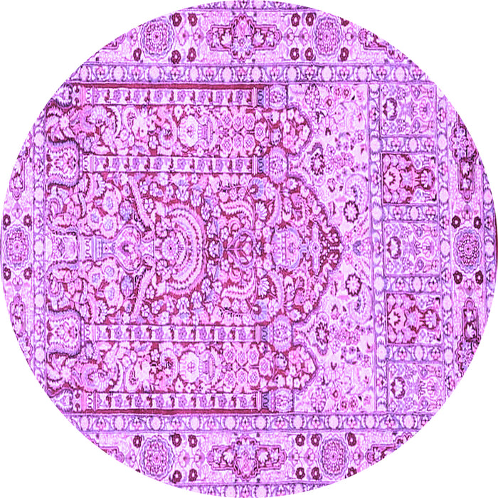 Round Persian Purple Traditional Rug, tr4807pur