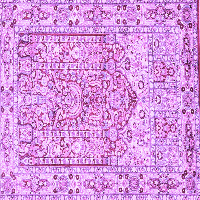 Square Machine Washable Persian Purple Traditional Area Rugs, wshtr4807pur