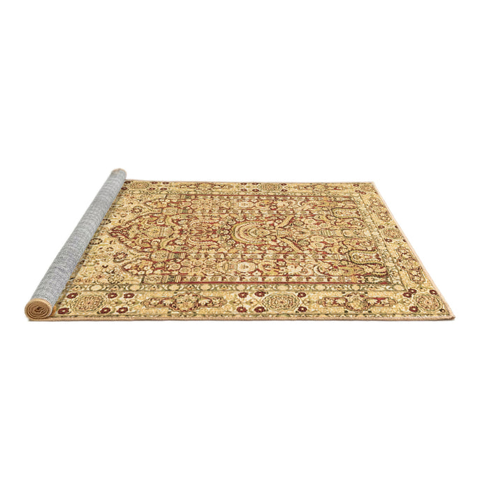 Sideview of Machine Washable Persian Brown Traditional Rug, wshtr4807brn