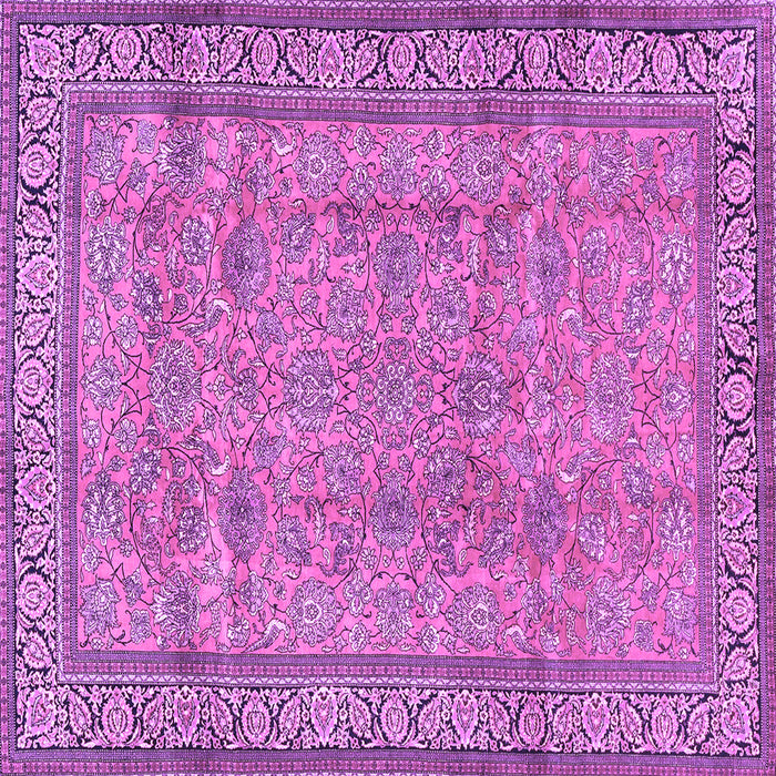 Square Machine Washable Persian Purple Traditional Area Rugs, wshtr4808pur