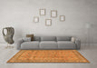 Machine Washable Persian Orange Traditional Area Rugs in a Living Room, wshtr4808org