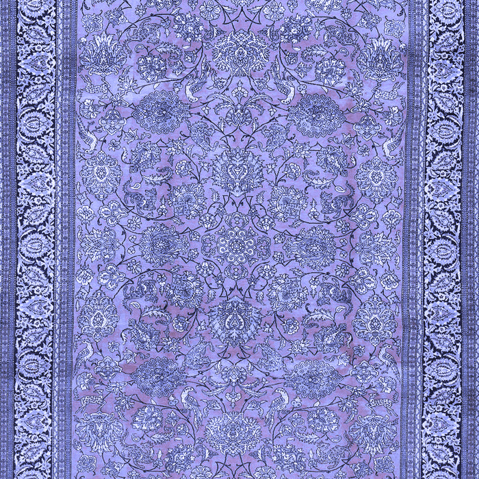 Machine Washable Persian Blue Traditional Rug, wshtr4808blu