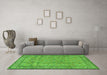 Machine Washable Persian Green Traditional Area Rugs in a Living Room,, wshtr4808grn