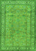 Serging Thickness of Machine Washable Persian Green Traditional Area Rugs, wshtr4808grn