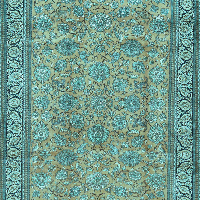 Machine Washable Persian Light Blue Traditional Rug, wshtr4808lblu