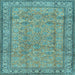 Square Machine Washable Persian Light Blue Traditional Rug, wshtr4808lblu