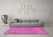 Machine Washable Persian Pink Traditional Rug in a Living Room, wshtr4808pnk