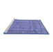 Sideview of Machine Washable Persian Blue Traditional Rug, wshtr4808blu