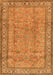 Serging Thickness of Machine Washable Persian Orange Traditional Area Rugs, wshtr4808org