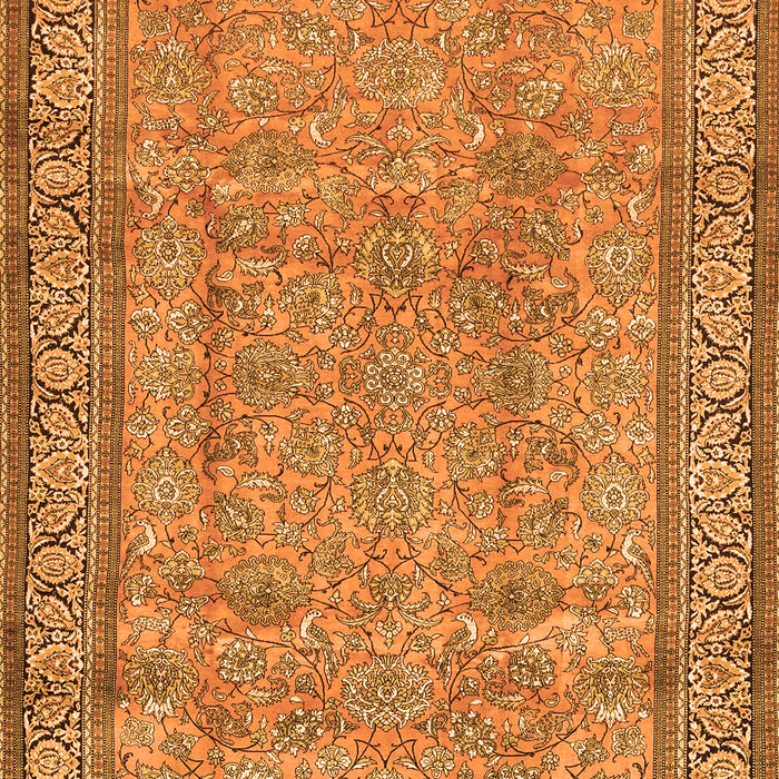 Serging Thickness of Machine Washable Persian Orange Traditional Area Rugs, wshtr4808org