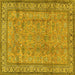 Square Persian Yellow Traditional Rug, tr4808yw