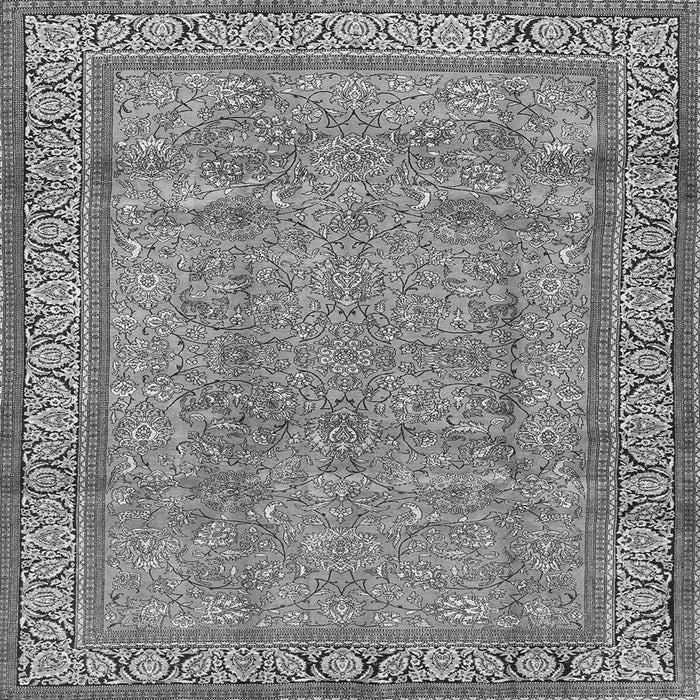 Round Machine Washable Persian Gray Traditional Rug, wshtr4808gry