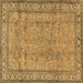 Square Machine Washable Persian Brown Traditional Rug, wshtr4808brn