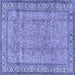 Square Persian Blue Traditional Rug, tr4808blu