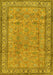 Machine Washable Persian Yellow Traditional Rug, wshtr4808yw