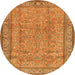 Square Persian Orange Traditional Rug, tr4808org