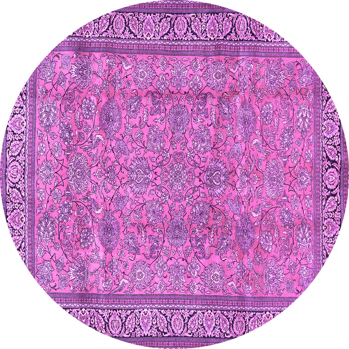 Round Persian Purple Traditional Rug, tr4808pur
