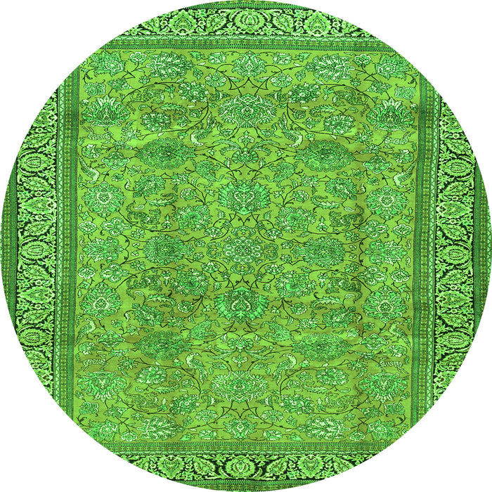 Square Persian Green Traditional Rug, tr4808grn