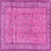 Square Machine Washable Persian Pink Traditional Rug, wshtr4808pnk