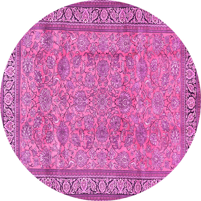 Round Persian Pink Traditional Rug, tr4808pnk
