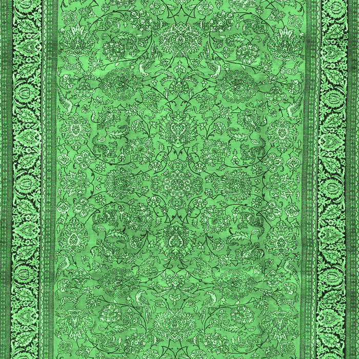 Machine Washable Persian Emerald Green Traditional Area Rugs, wshtr4808emgrn