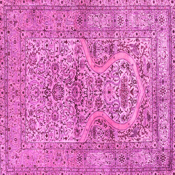 Square Machine Washable Persian Pink Traditional Rug, wshtr4809pnk