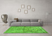 Machine Washable Persian Green Traditional Area Rugs in a Living Room,, wshtr4809grn