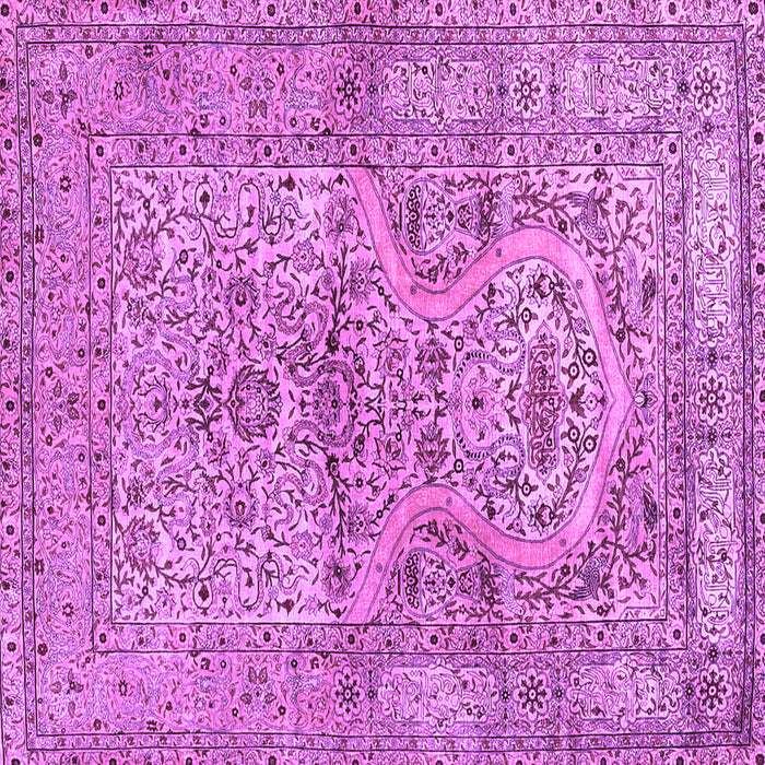 Square Machine Washable Persian Purple Traditional Area Rugs, wshtr4809pur