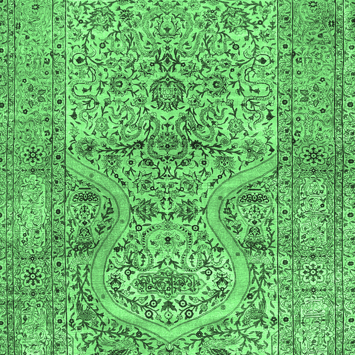 Machine Washable Persian Emerald Green Traditional Area Rugs, wshtr4809emgrn