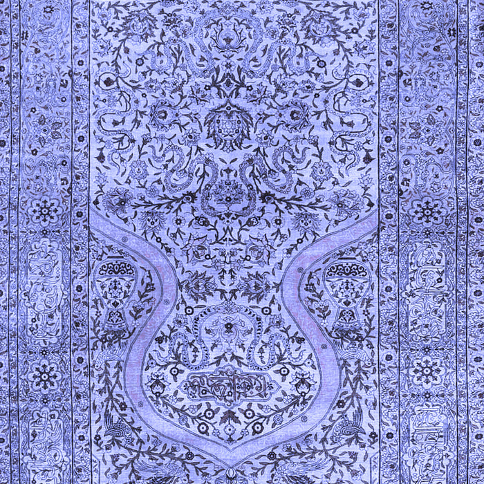 Machine Washable Persian Blue Traditional Rug, wshtr4809blu