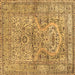 Square Persian Brown Traditional Rug, tr4809brn