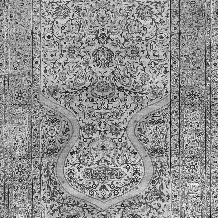 Serging Thickness of Machine Washable Persian Gray Traditional Rug, wshtr4809gry