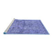 Sideview of Machine Washable Persian Blue Traditional Rug, wshtr4809blu