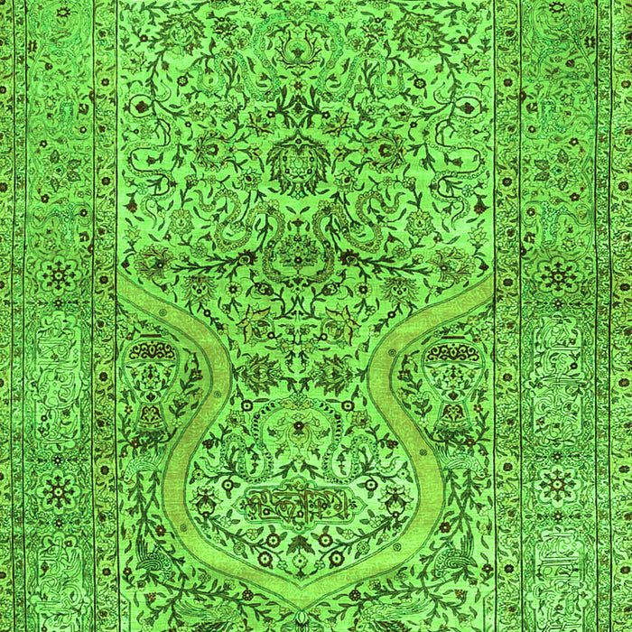 Serging Thickness of Machine Washable Persian Green Traditional Area Rugs, wshtr4809grn