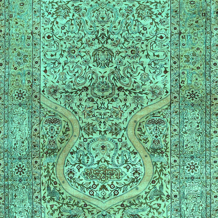 Machine Washable Persian Turquoise Traditional Area Rugs, wshtr4809turq
