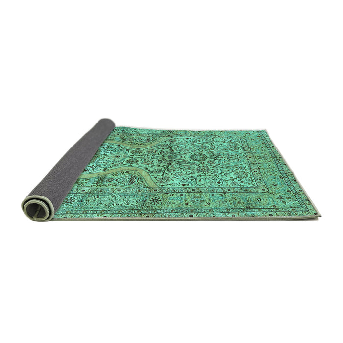 Sideview of Persian Turquoise Traditional Rug, tr4809turq