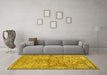 Machine Washable Persian Yellow Traditional Rug in a Living Room, wshtr4809yw