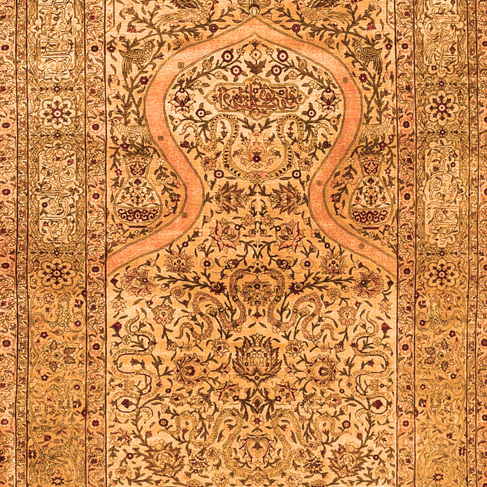 Serging Thickness of Machine Washable Persian Orange Traditional Area Rugs, wshtr4809org