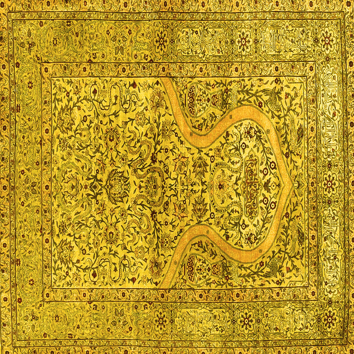 Square Persian Yellow Traditional Rug, tr4809yw