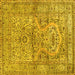 Square Persian Yellow Traditional Rug, tr4809yw