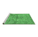 Sideview of Machine Washable Persian Emerald Green Traditional Area Rugs, wshtr4809emgrn