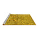 Sideview of Machine Washable Persian Yellow Traditional Rug, wshtr4809yw