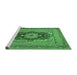 Sideview of Machine Washable Medallion Emerald Green Traditional Area Rugs, wshtr480emgrn